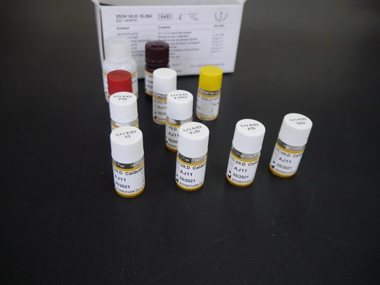Kit di prova per la vitamina D Elisa Specificità Kit di prova Elisa con durata di conservazione di 18 mesi 2-3 ore Tempo di analisi con Biovantion