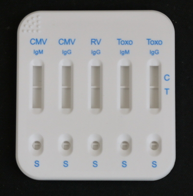 Cassetta combinata CMV IgM/IgG RV IgG TOXO IgG/IgM Kit per test su urina con oro colloidale di sensibilità