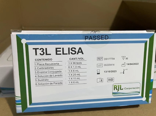 FT4 Kit di prova Elisa Kit di immunoassay con enzima legata alla tiroxina e test quantitativo