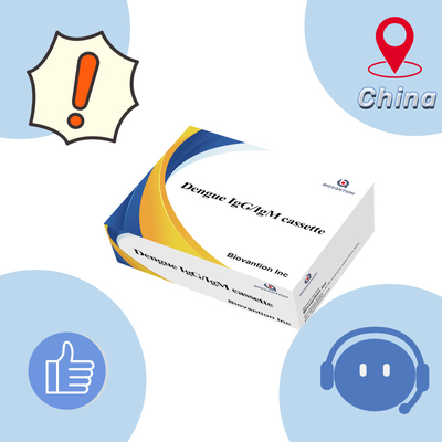 Sensitività Test su cassetta IgG/IgM dell'oro colloidale per la dengue con lettura di 5-15 minuti