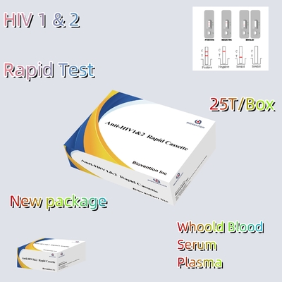 Reagente di prova rapida HIV 1/2 Metodo di prova di rilevazione dell'oro colloidale con 25 prove