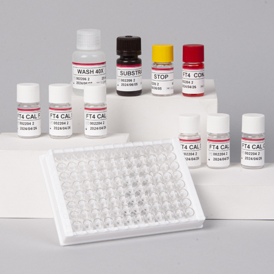 FT4 Kit di prova Elisa Kit di immunoassay legato agli enzimi senza tiroxina Test quantitativo