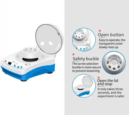 Mini Centrifugatrice di laboratorio portatile 6/8 tubi 4000 giri al minuto CE certificato Design compatto di plastica e metallo Ideale per la ricerca nei piccoli laboratori
